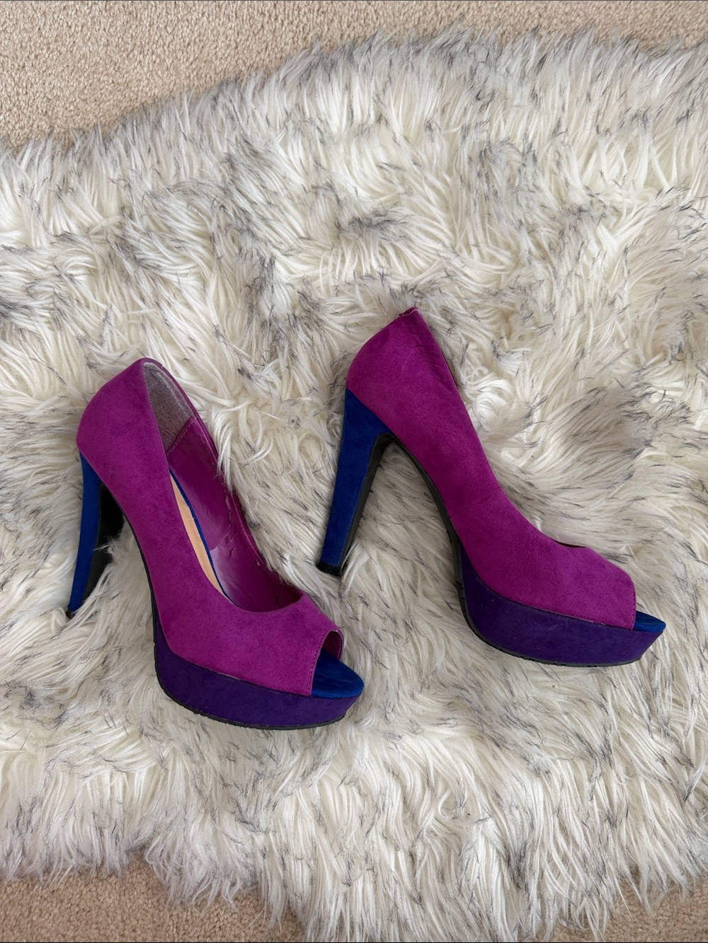 Candie's Suede-like Peep-Toe Pumps